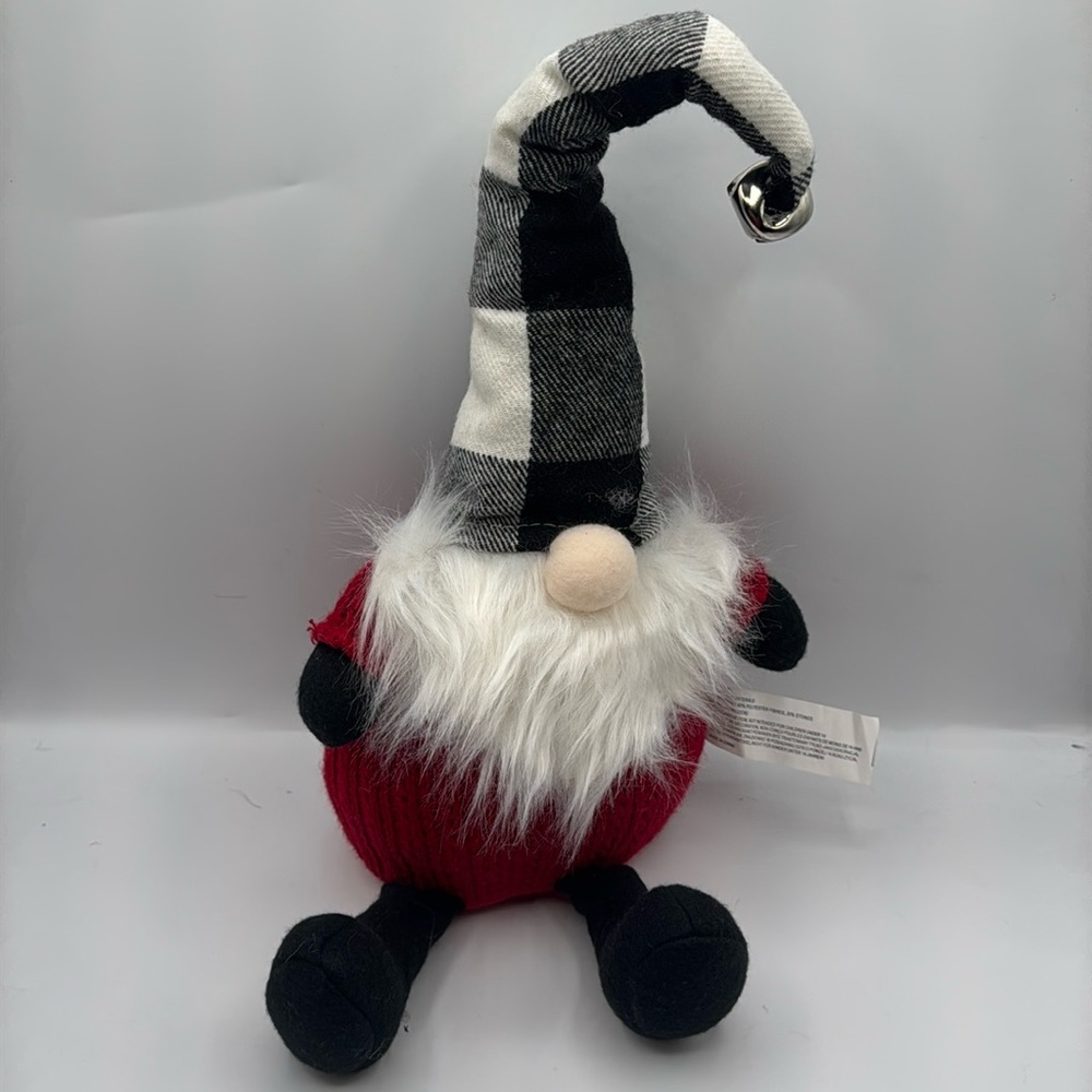 Christmas Sitting Buffalo Plaid Gnome Plush